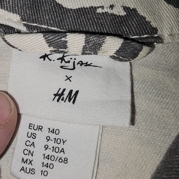 Super cute zebra print twill jacket 9/10y - Picture 2 of 2